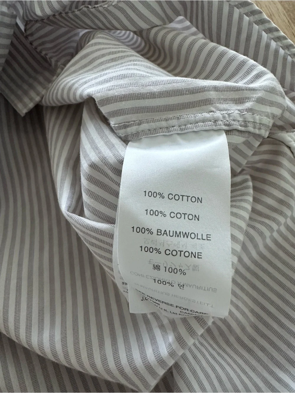 J. Crew Men's Gray and White Pinstripe Button Down Shirt